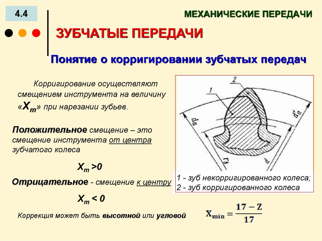 Коэффициент смещения зубчатого