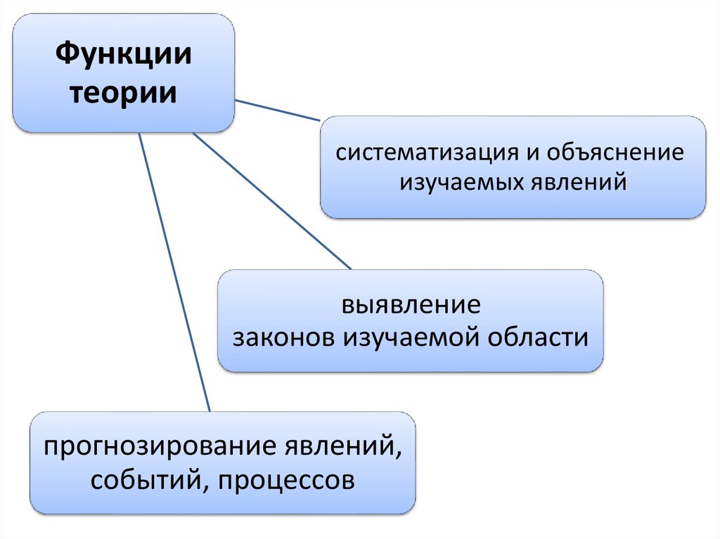 Теоретическая возможность. Функции теории. Одна из функций теории. Систематизация теории.