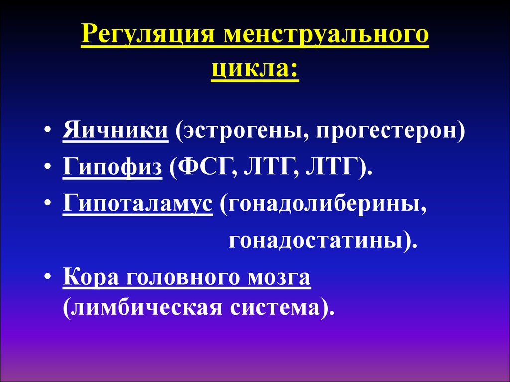 Регуляция цикла. Регуляция менструального цикла. Регуляция менструационного цикла. Современные представления о регуляции менструального цикла.. Нейрогуморальная регуляция менструационного цикла.