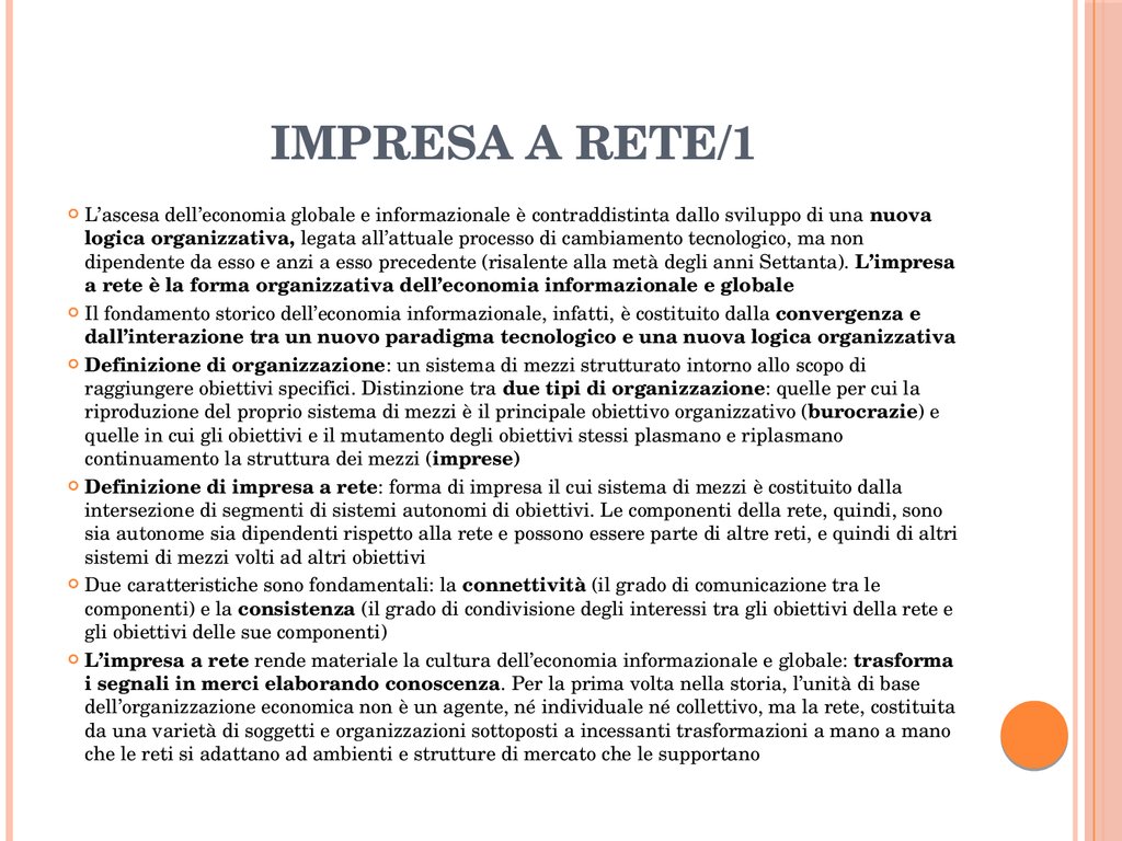 Impresa a rete/1