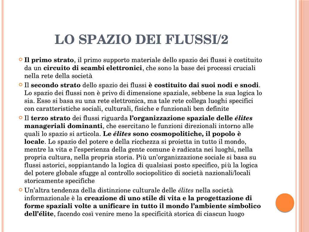 Lo spazio dei flussi/2