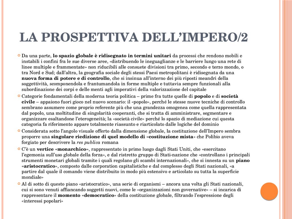 LA PROSPETTIVA DELL’IMPERO/2