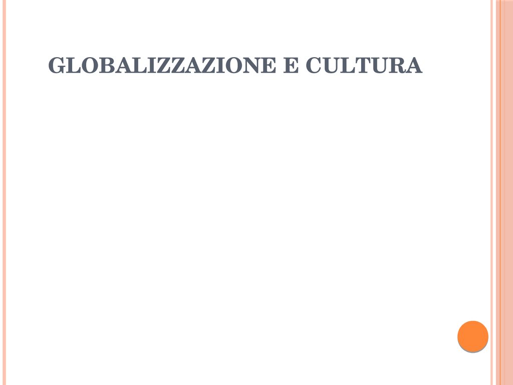 Globalizzazione e cultura