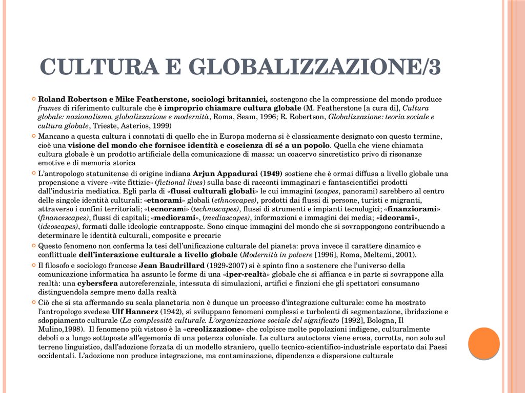 CULTURA E GLOBALIZZAZIONE/3