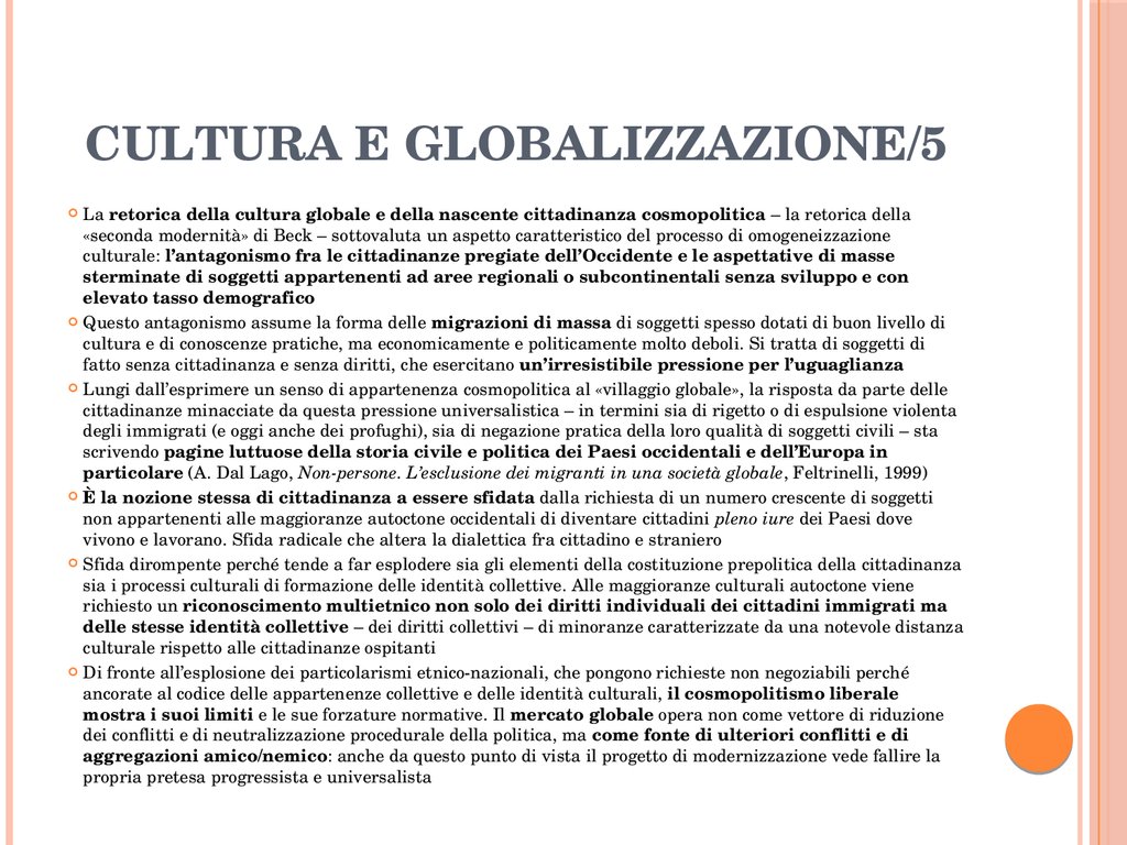 CULTURA E GLOBALIZZAZIONE/5