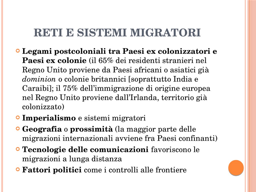 Reti e sistemi migratori