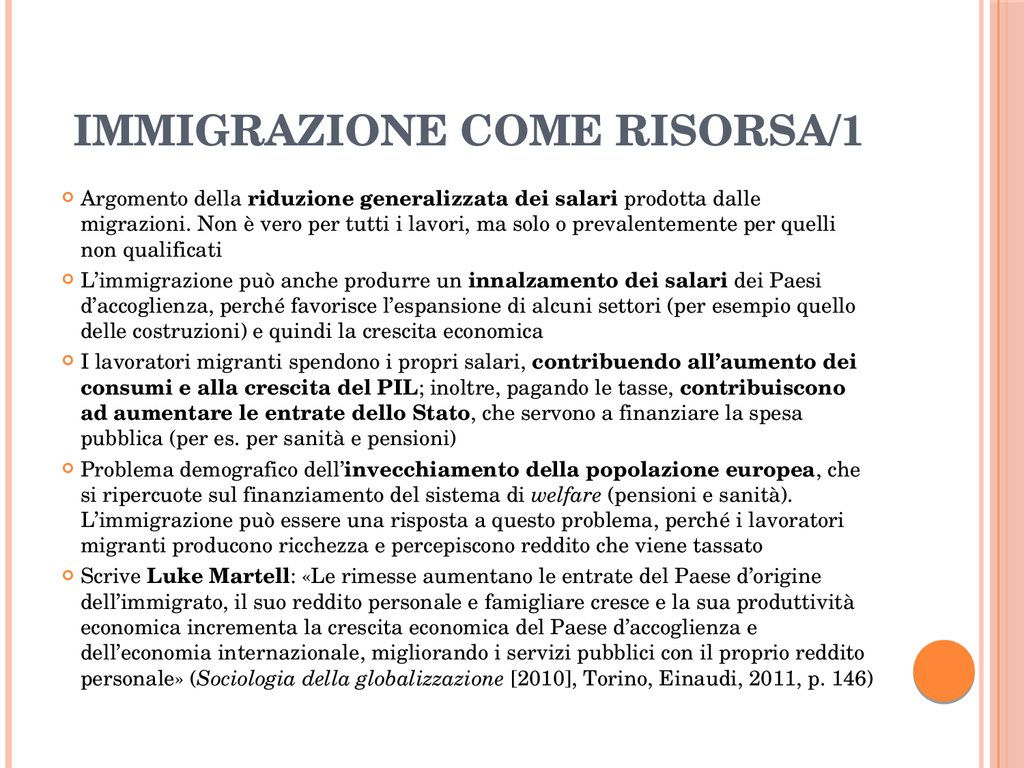 Immigrazione come risorsa/1