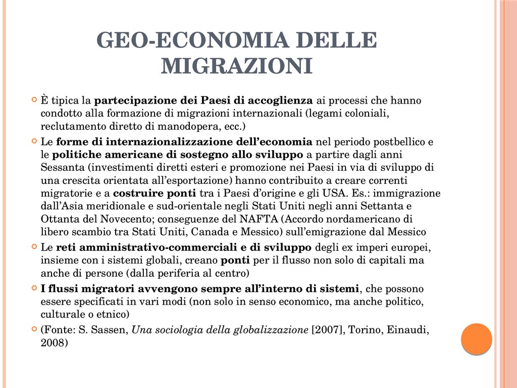 Geo-economia delle migrazioni