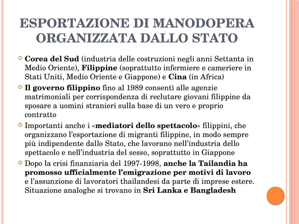 Esportazione di manodopera organizzata dallo stato