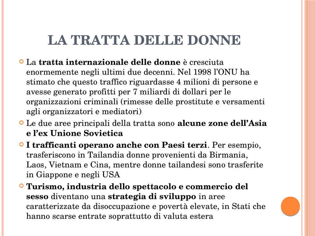 La tratta delle donne