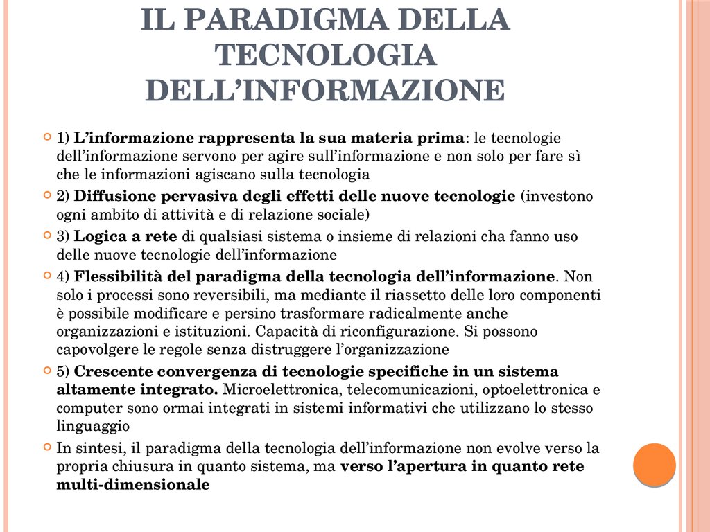 il paradigma della tecnologia dell’informazione