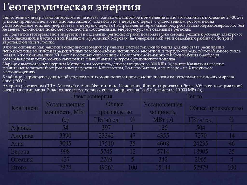 Мощность месторождений. Число геотермической распределения.