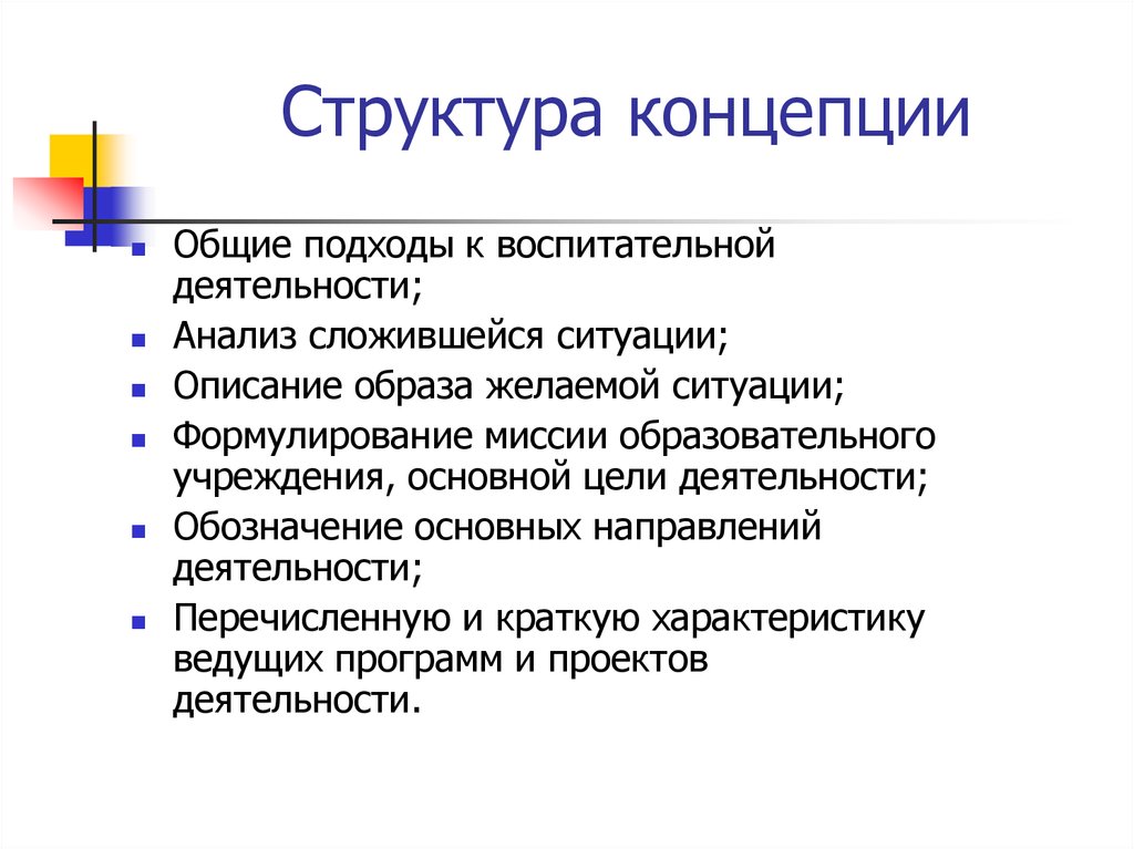 Концепция проекта. Структура концепции. Структура концепции состоит из. Концепция. Структура концепции. Структура концепции воспитания.