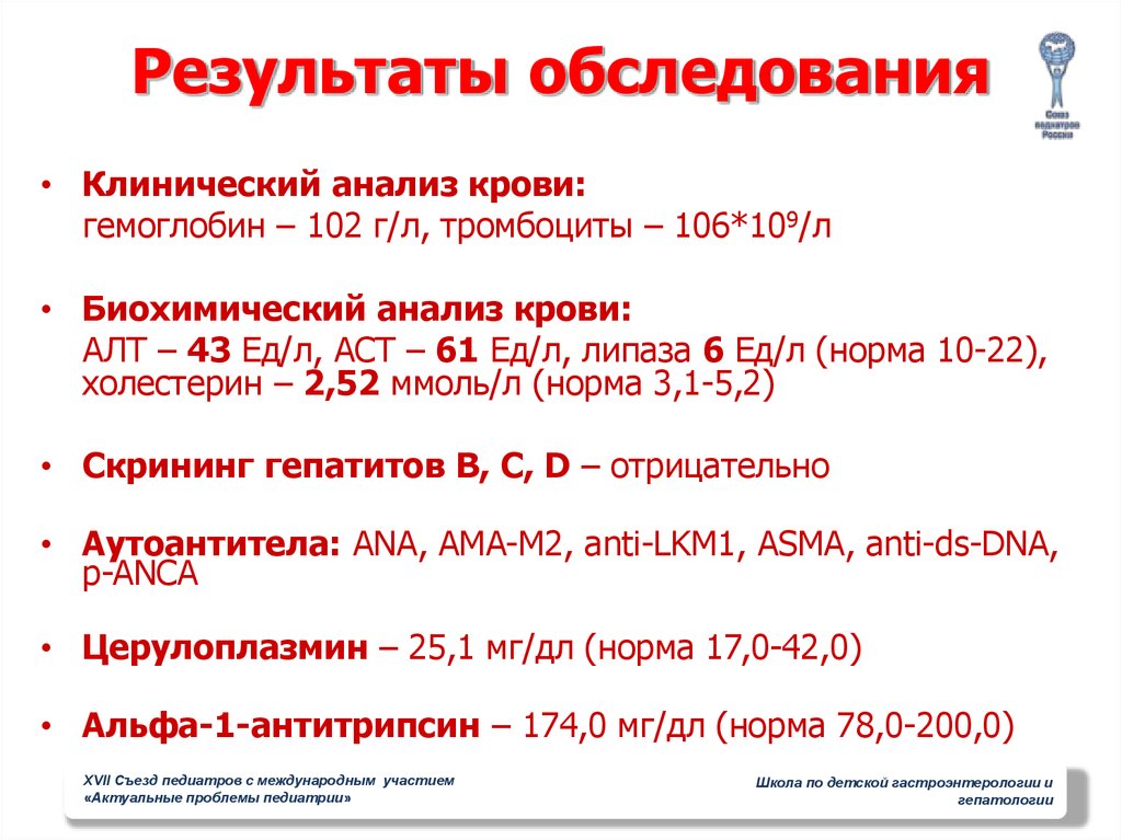 Результат осмотра