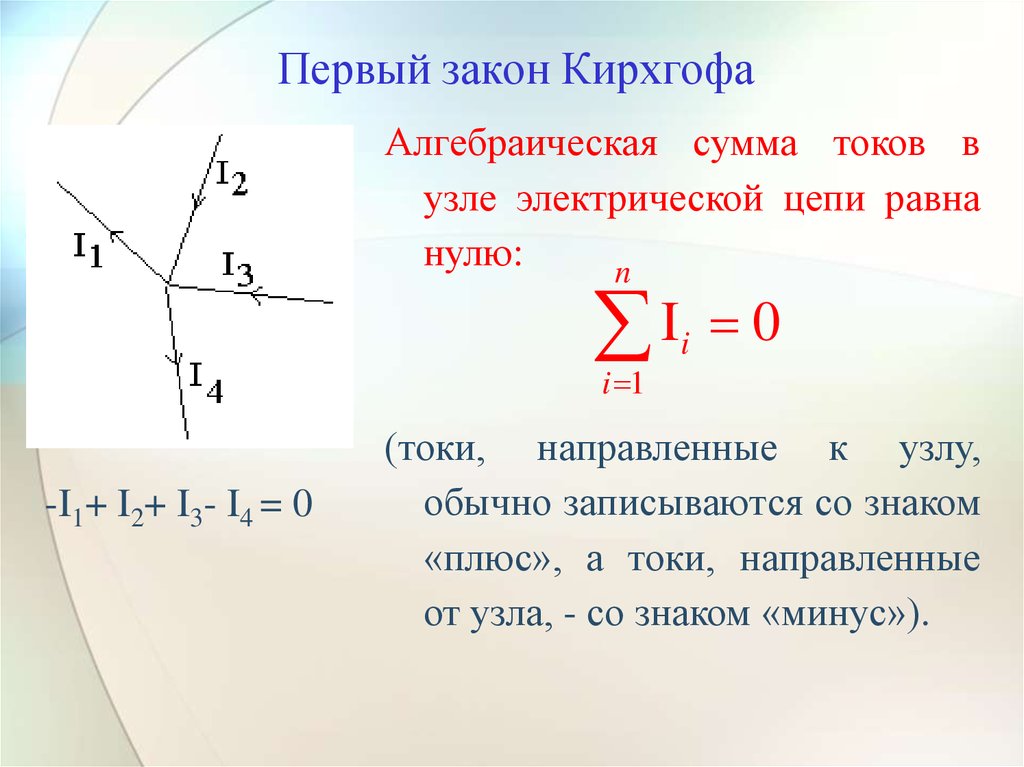 Законы кирхгофа для электрической цепи презентация