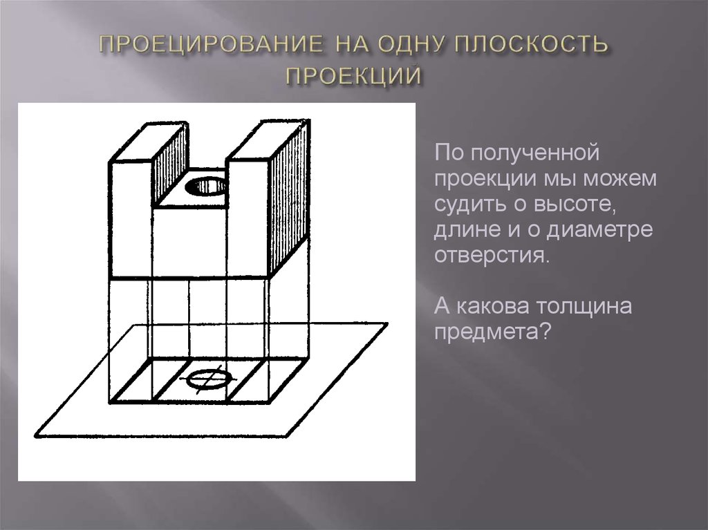 Понятие проекция. Прямоугольное проецирование. Плоскости проекций. Предмет в трех проекциях. Проекция предмета.