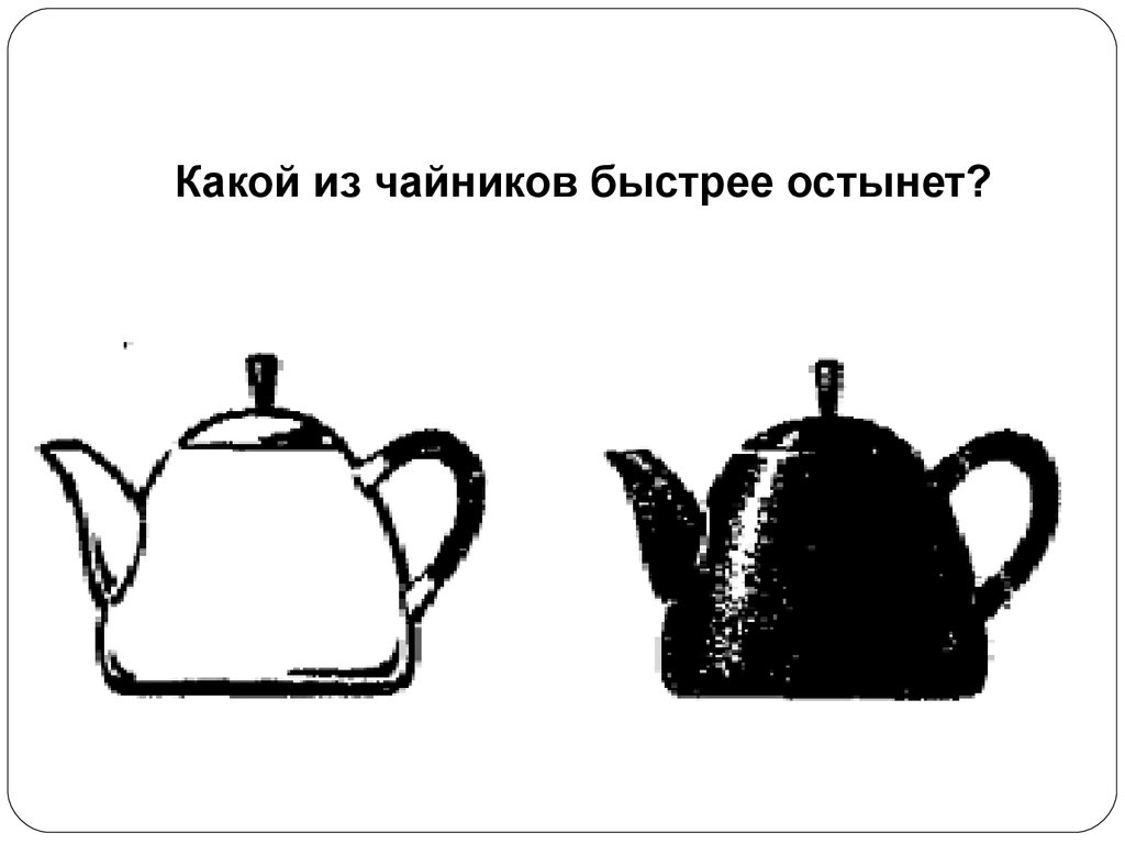 Какой чайник быстрее остынет. Чайник быстро остывает. Какой чайник остынет быстрее черный или белый. Рисунок фу какой в чайнике.