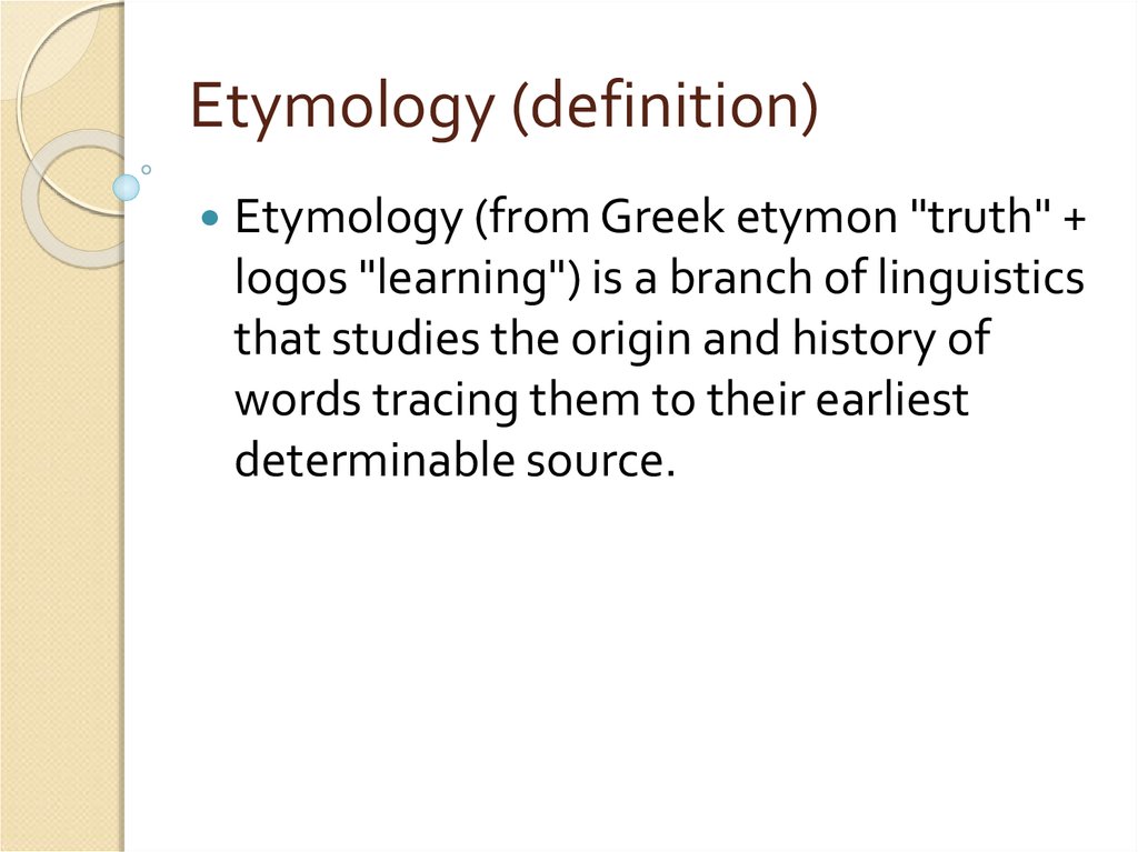 definition of etymology and examples