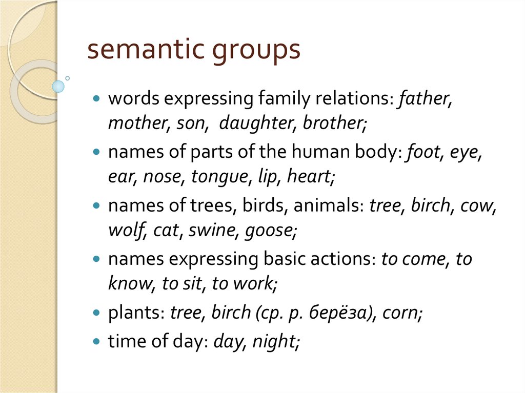 semantic groups