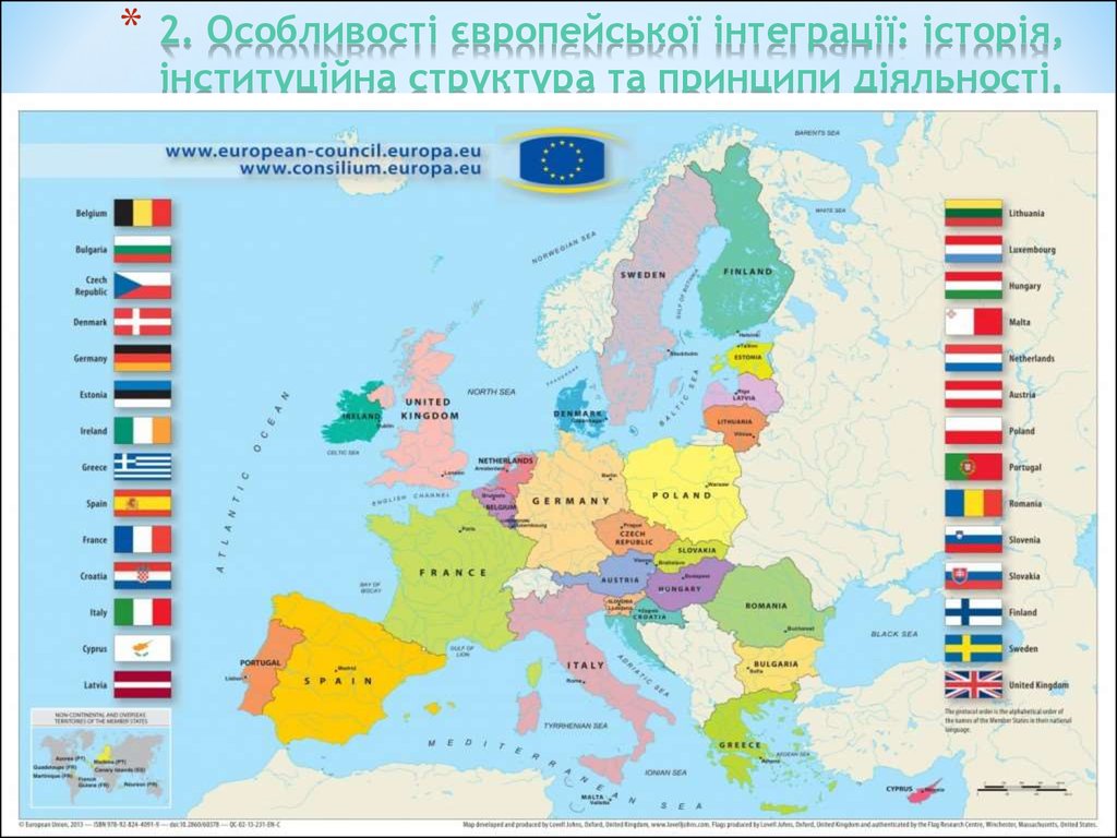 2. Особливості європейської інтеграції: історія, інституційна структура та принципи діяльності.