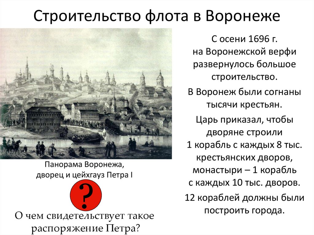 Где было построено первое. Строительство флота в Воронеже. Причины строительства флота в Воронеже. Строительство флота в Воронеже при Петре 1. Строительство кораблей в Воронеже при Петре 1.