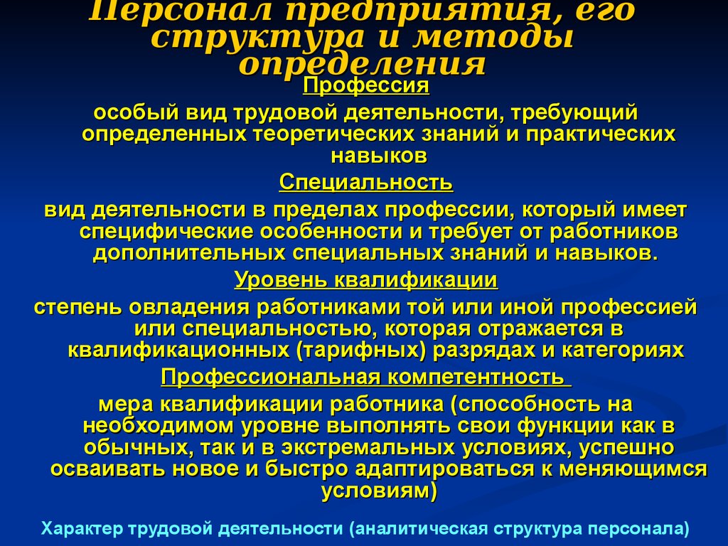 Особый вид трудовой деятельности требующий определенных. Особый вид трудовой деятельности. Персонал организации, его структура и методы определения. Профессия вид трудовой деятельности требующий определенной. Вид трудовой деятельности требующий высокой квалификации.