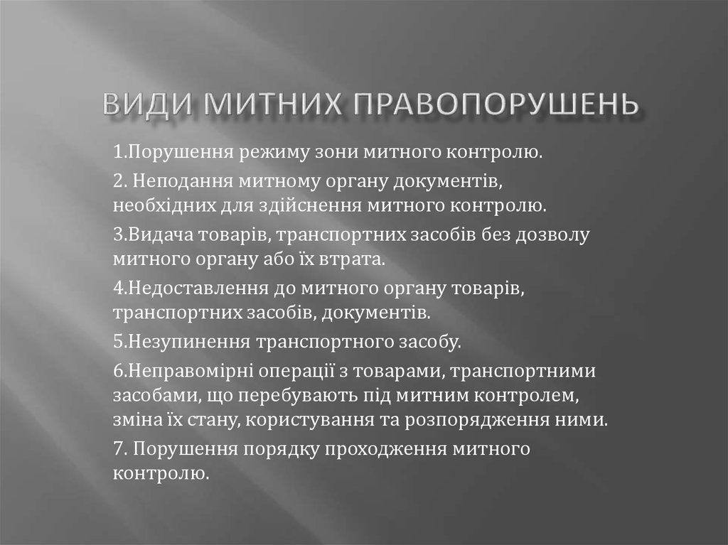 Види митних правопорушень