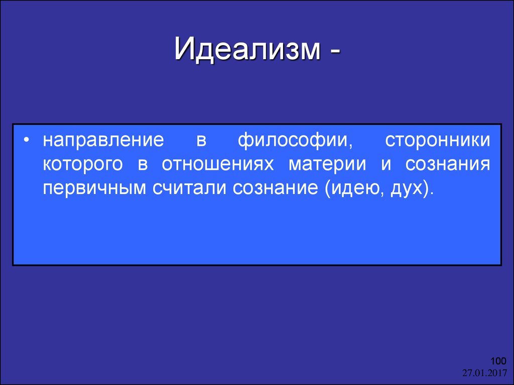 Суть идеализма в философии