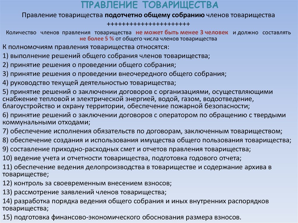 Фз 217 изменения 2023. Решение правления товарищества. Обязанности членов правления в СНТ. Состав членов правления товарищества.