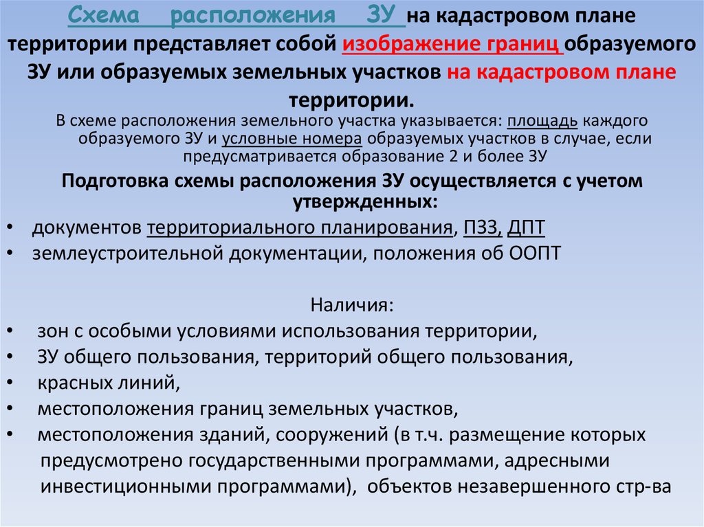 Изменение земельных отношений. Требования к образуемым и измененным земельным участкам.