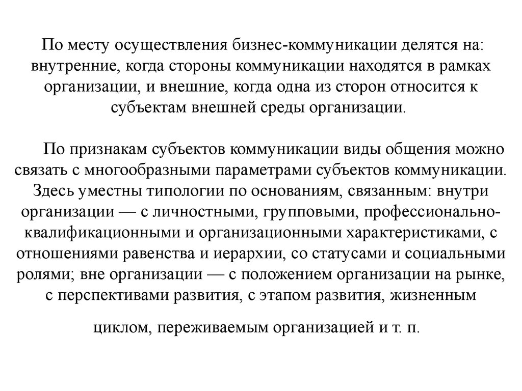 Место реализации. 1. Форматы деловых коммуникаций. Среда как ресурс деловых коммуникаций.