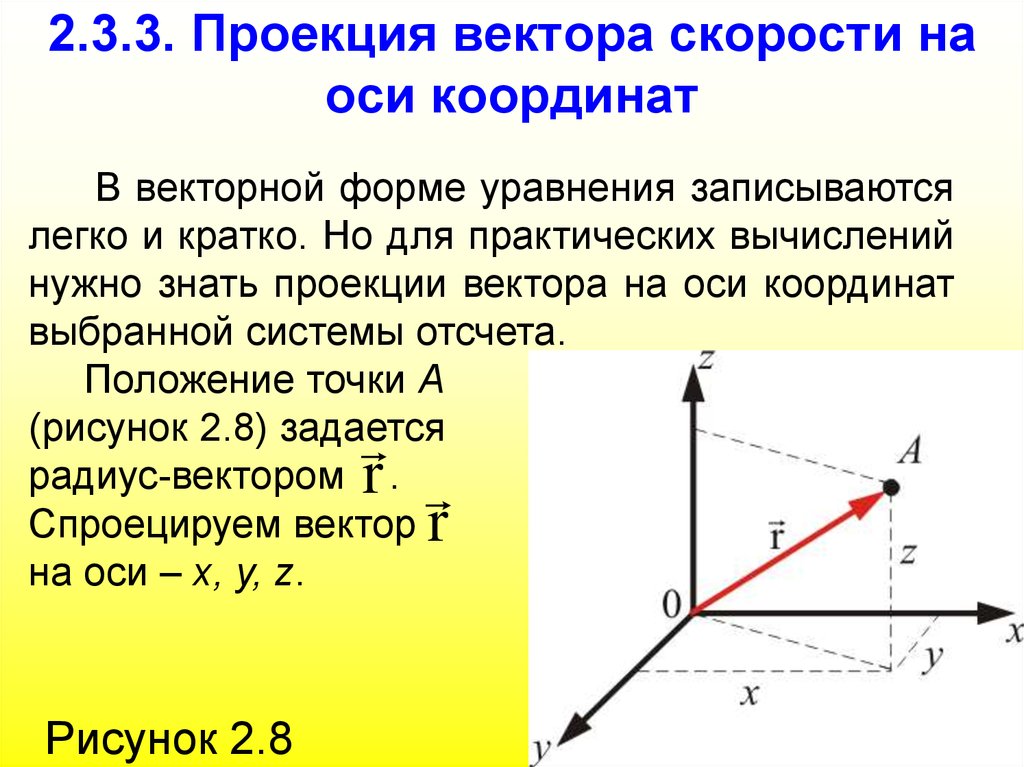 Вектор скорости 1 3 2. Проекция скорости на координатную ось. Уравнение скорости через проекции на оси координат. Проекция вектора скорости на ось. Проекция скоростей на оси координат физика 10 класс.