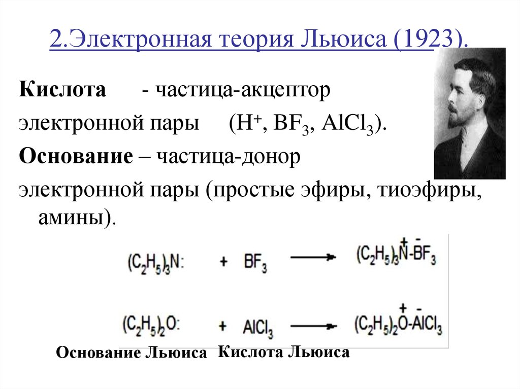 Электронная теория. Электронная теория Льюиса. Электронная теория кислот и оснований Льюиса. Теория Льюиса кислоты и основания. Кислота Льюиса донор электронных пар.