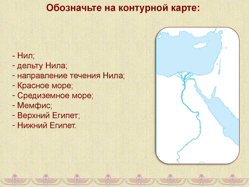 Цифра 1 обозначает реку. Направление течения реки Нил. Нил на контурной карте. Направление течения Нила на карте. Река Нил на карте.