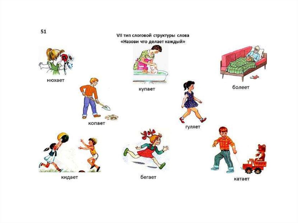 Слова действия для дошкольников в картинках