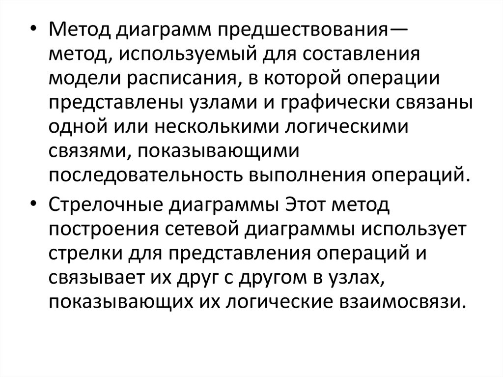 Метод предшествования. Диаграмма методов. Метод связанных графиков. Эффект предшествования.