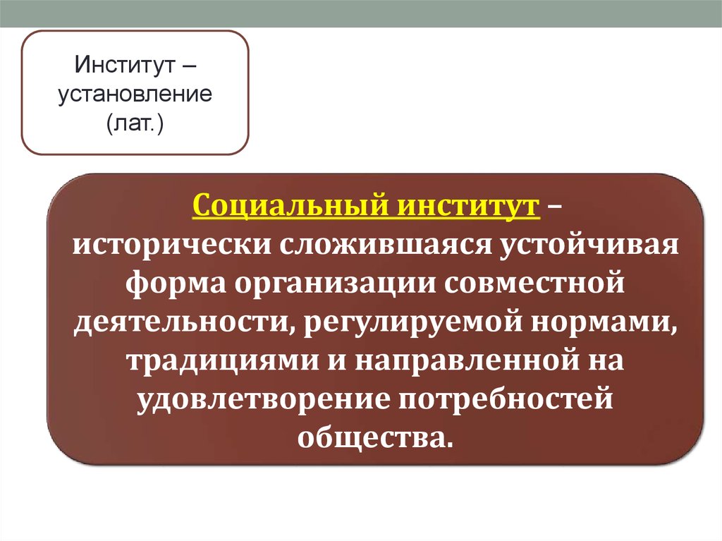 Социальные институты и общности понятие