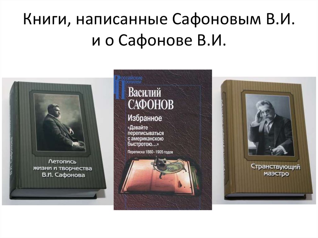 Книги, написанные Сафоновым В.И. и о Сафонове В.И.