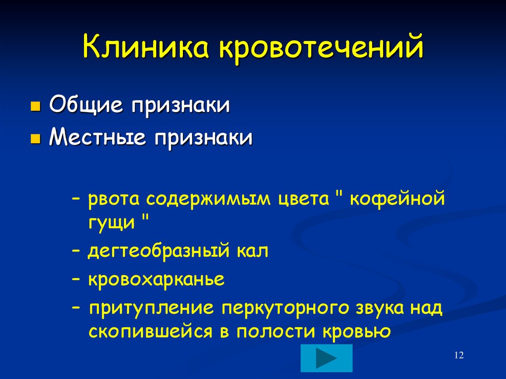 Презентация кровотечения общая хирургия