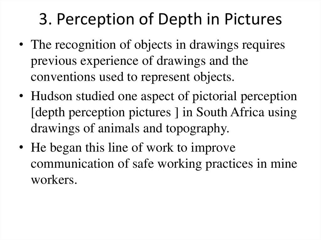 3. Perception of Depth in Pictures