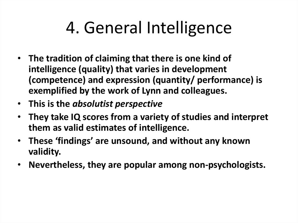 4. General Intelligence