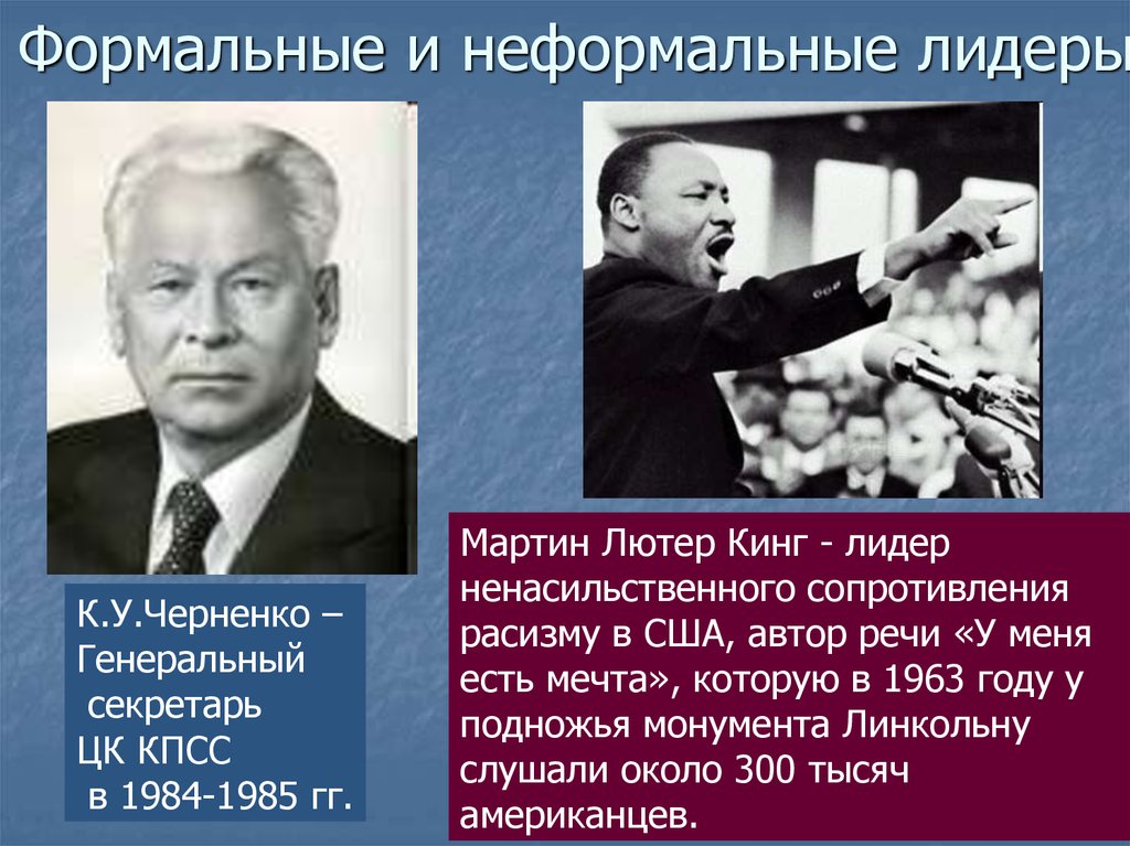 Примеры полит лидеров. Формальный Лидер пример. Формальные и неформальные Лидеры примеры. Примеры неформального лидерства. Неформальный Лидер пример.