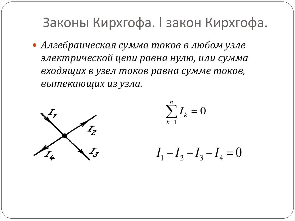 Законы кирхгофа для электрической цепи презентация