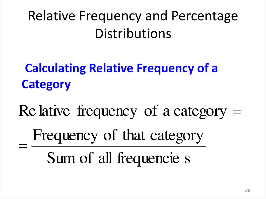 Relative Frequency and Percentage Distributions
