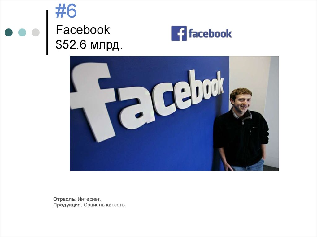 #6 Facebook $52.6 млрд.