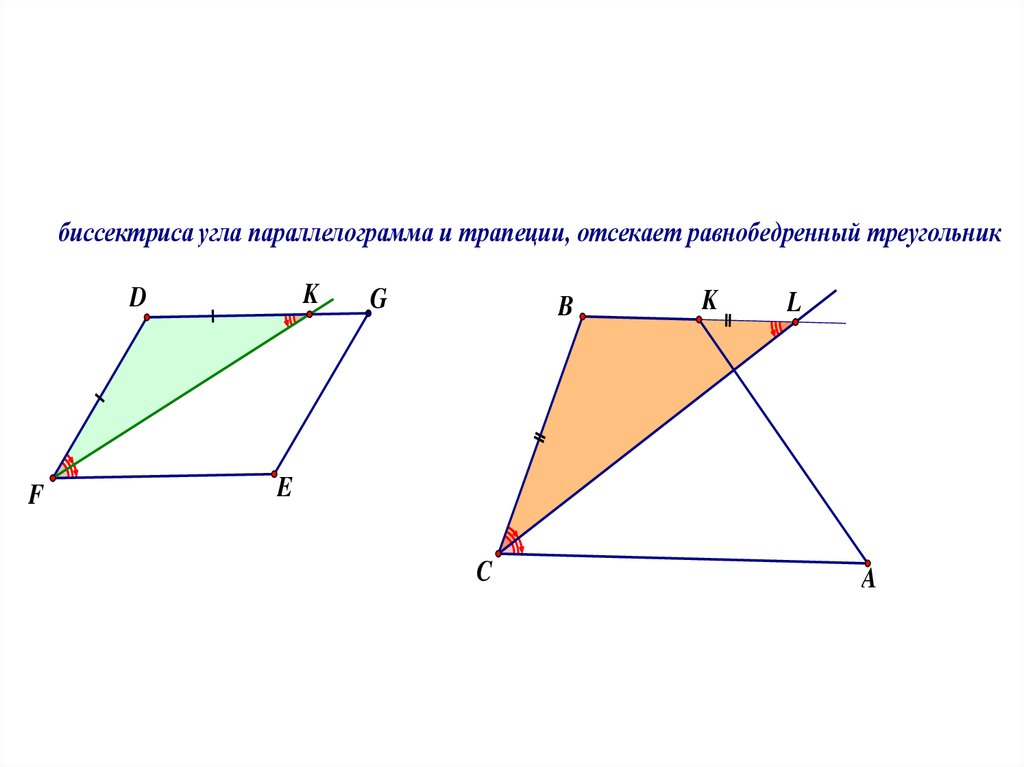 Биссектрисы параллелограмма пересекаются в точке. Биссектриса трапеции. Биссектрисы углов трапеции. Биссектриса в равнобедренной трапеции. Свойства биссектрис трапеции.