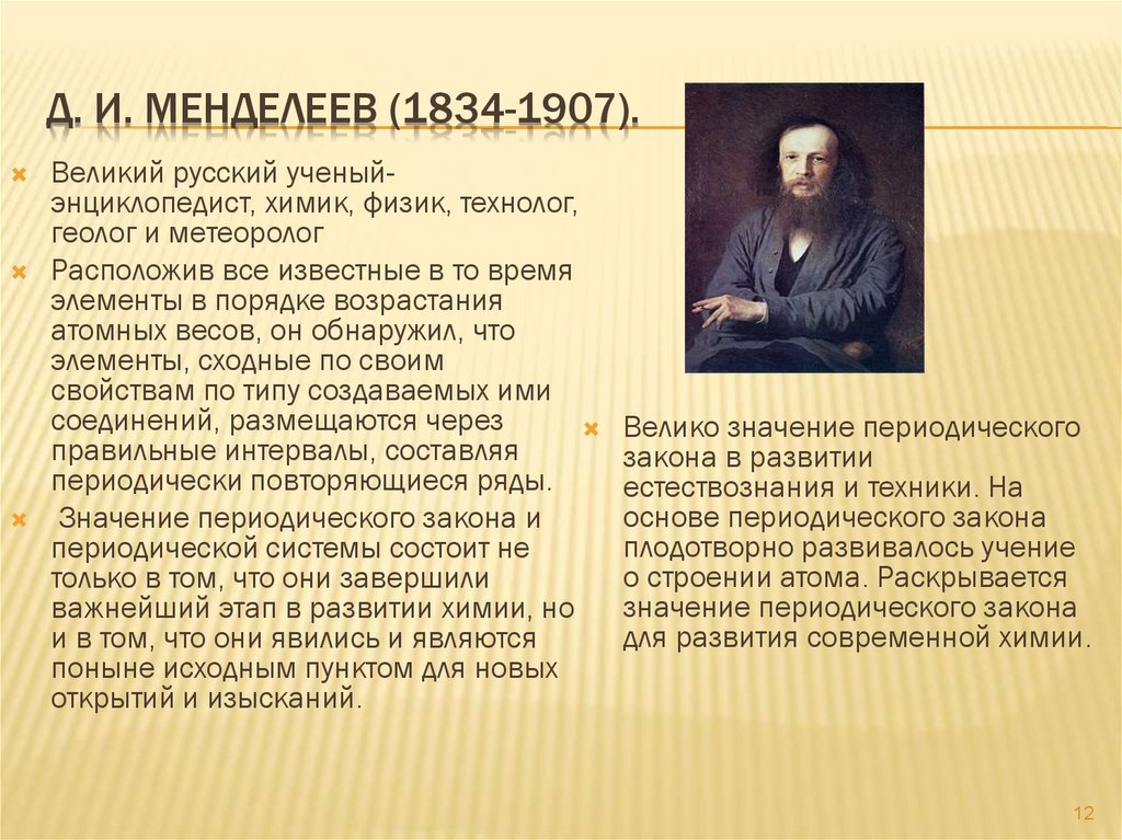 Известный ученый энциклопедист. Д.И. Менделеев (1834-1907). Д И Менделеев русский учёный-энциклопедист. Великий русский ученый энциклопедист,Химик,физик,технолог. Великие русские ученые.