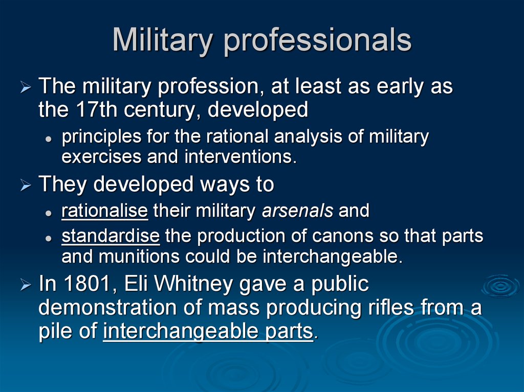 Military professionals