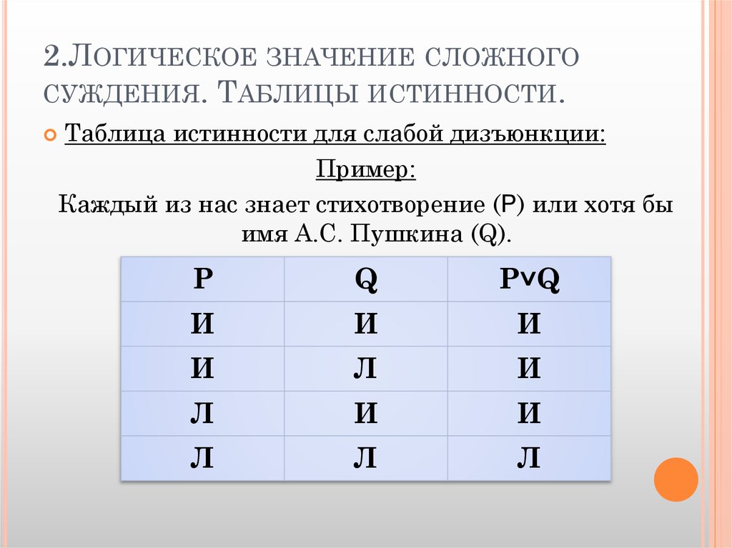 Укажите истинность или ложность утверждений