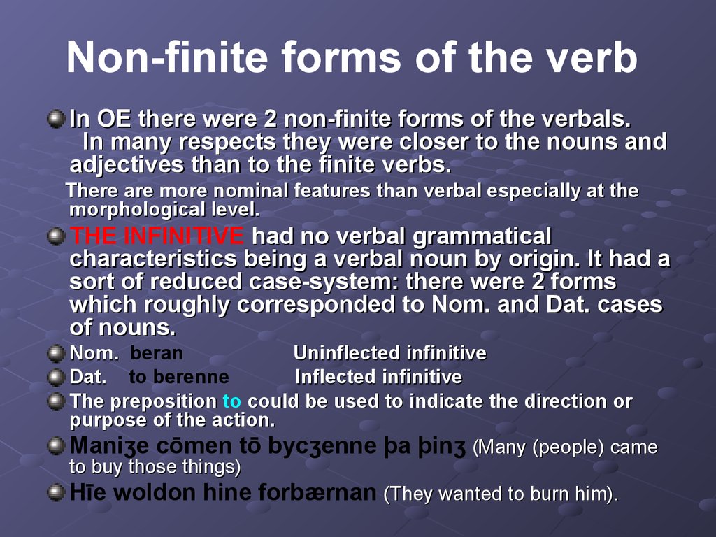 Non finite forms of the verb презентация